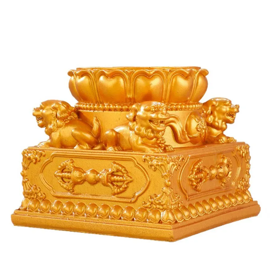 Buddhism Hand Turn Prayer Wheel Base Lotus Praying Wheel Stand