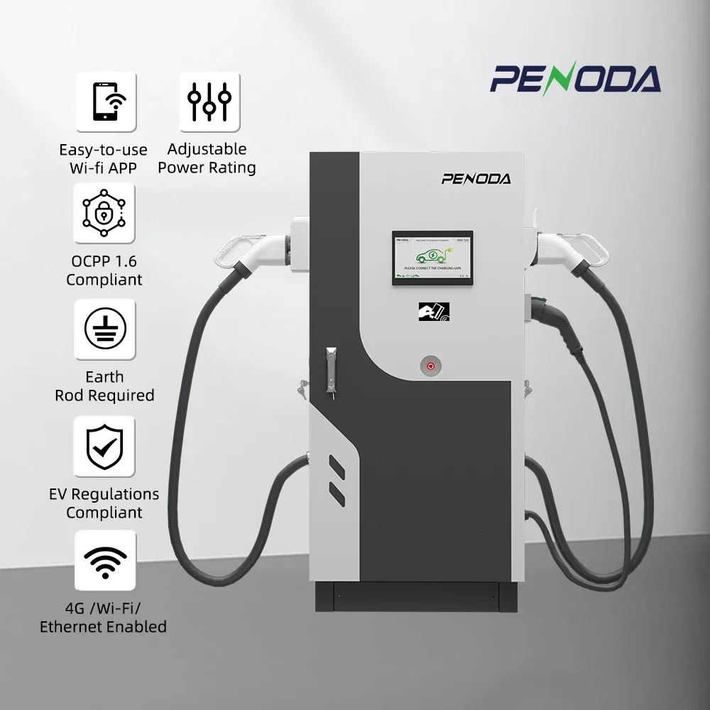 Poste de charge rapide EV pour les programmes de bus et de camion électriques, station de chargeur de voiture, DC, trois pistolets, état neuf, 120KW