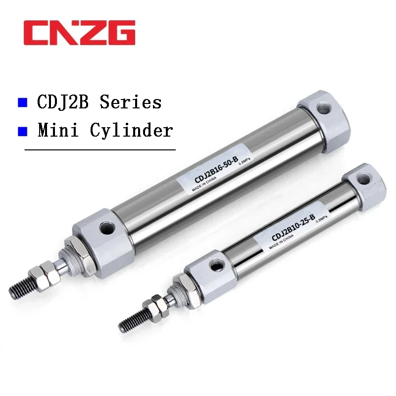 Double Acting Pneumatic Air Cylinder Mini Small CDJ2B Type Single Rod 10mm 12mm 16mm Bore 20mm 25mm 30mm 150mm Stroke CDJ2B16