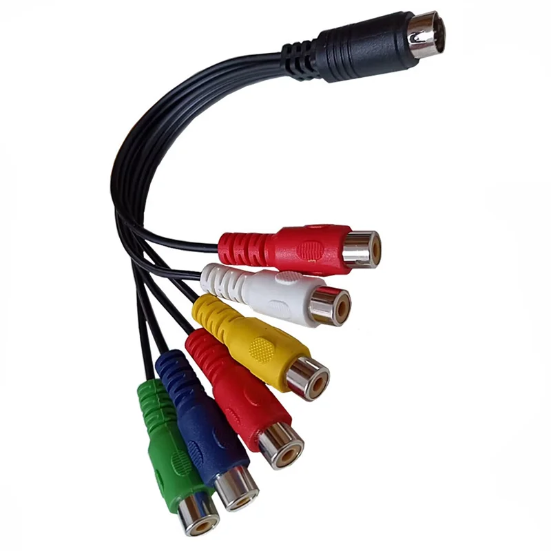 Cable componente macho S-Video de 10 pines a hembra RGB 6 RCA 10 pines Din S-Video 30Cm para PC HDTV Cable componente RGB 30Cm