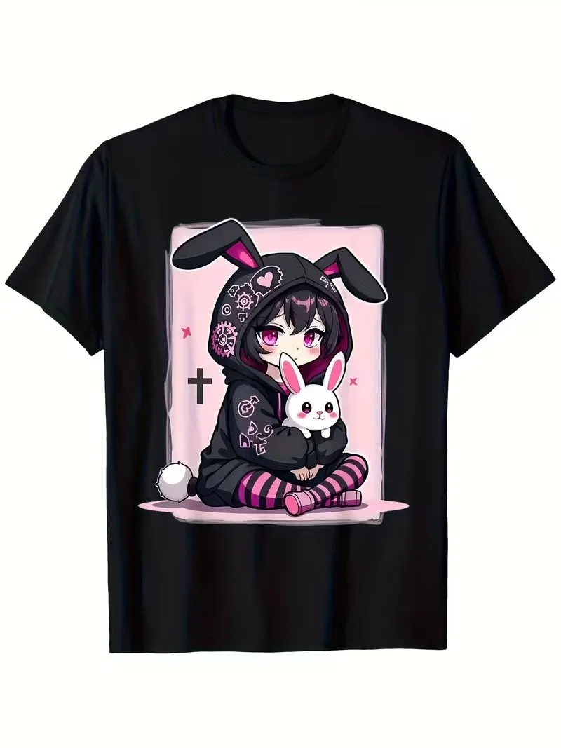 

Anime E-Girl Grunge Style Graphic T-Shirt for Girls
