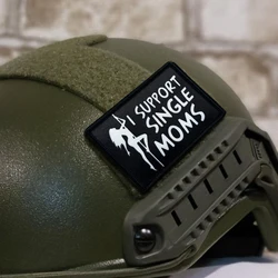Parches tácticos de apoyo para mamás solteras, parche de bandera Meme con gancho y bucle, insignia de moral del ejército militar, pegatinas para mochila