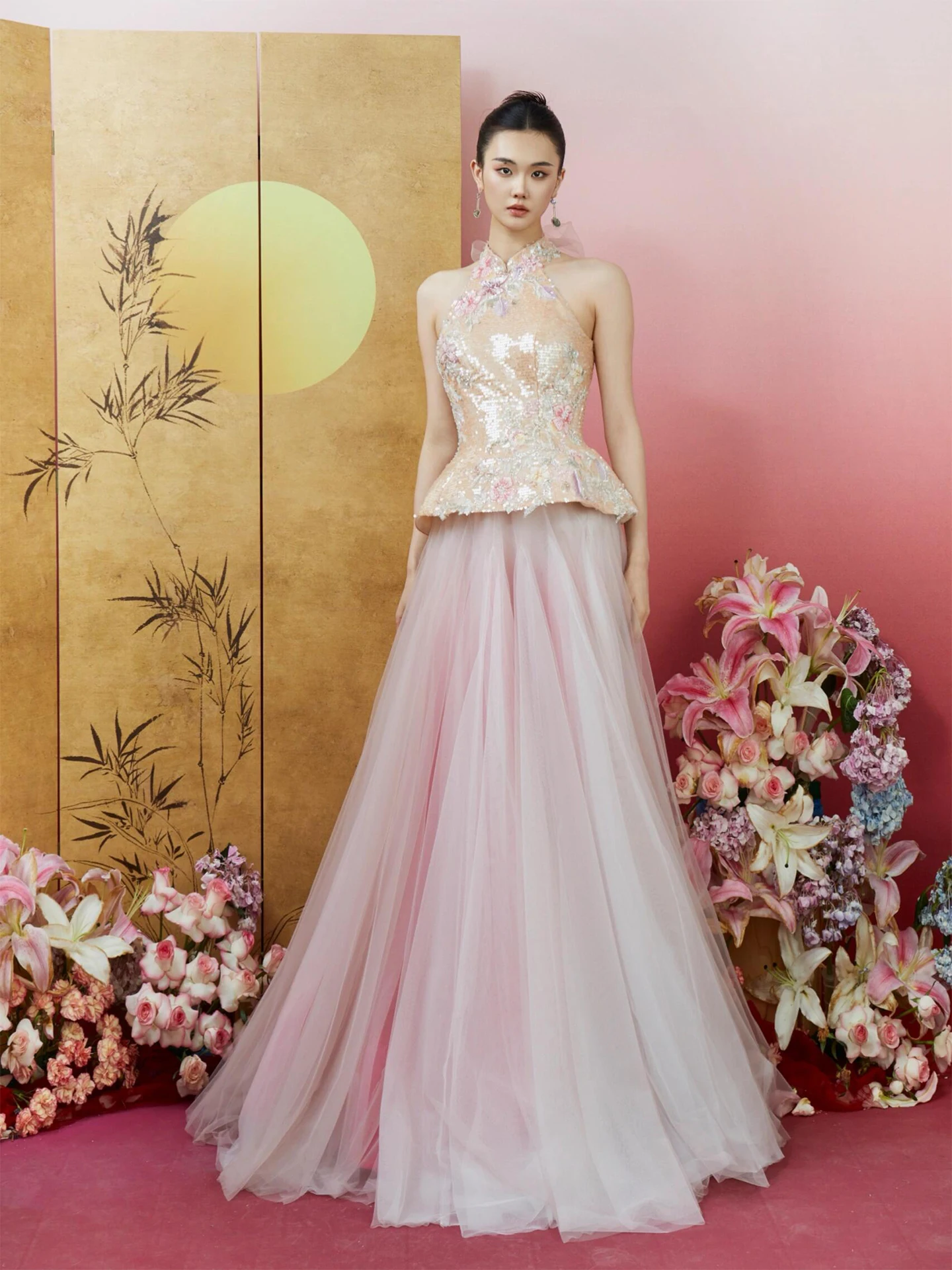 

Элегантный свадебный халат в китайском стиле для женщин, роскошное вечернее платье с пайетками для помолвки, высококачественное свадебное платье.