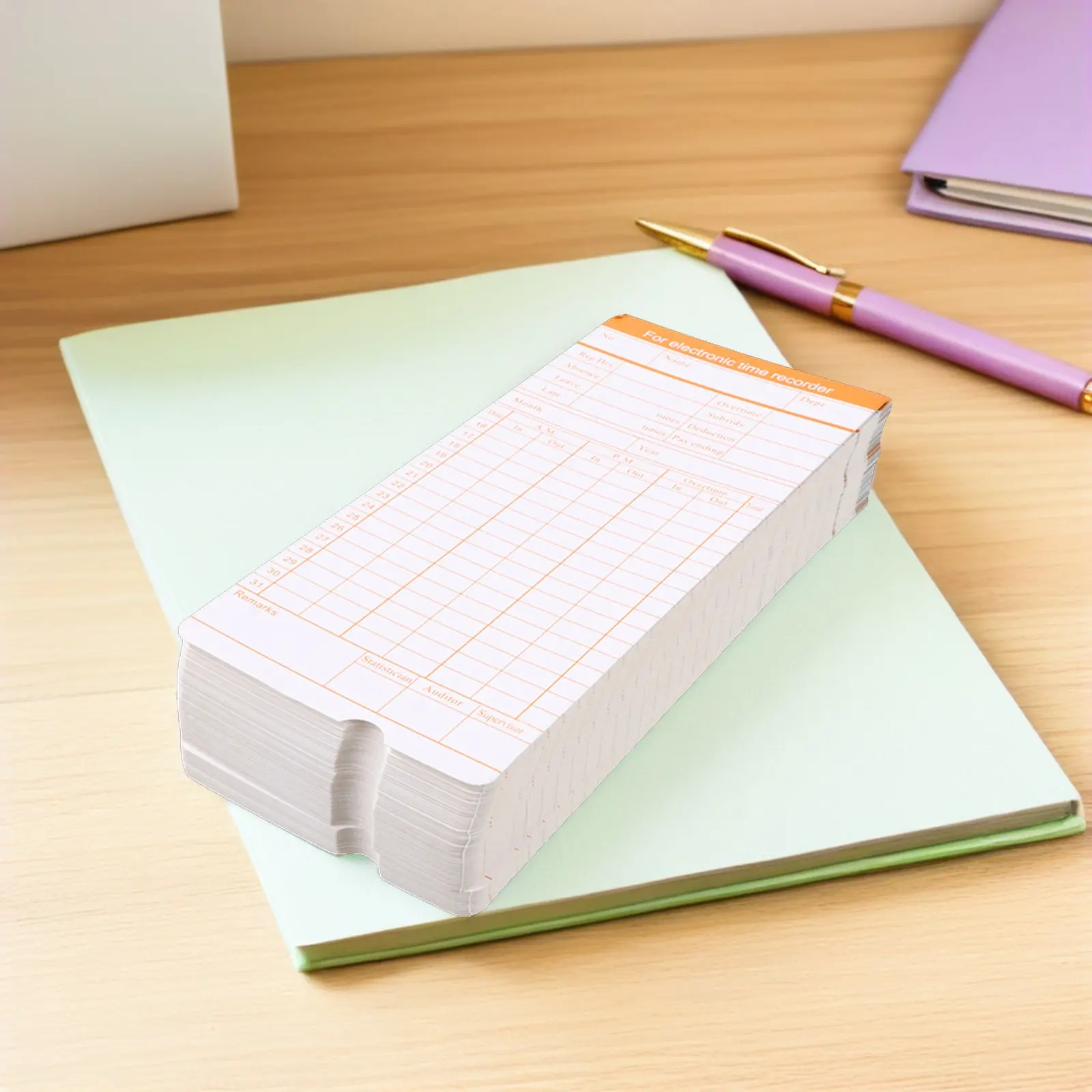 200 Sheets Commuting Attendance Cards Time Recorder Cards for Warehouse Office Timekeeping Employee Timecards