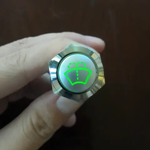 16mm 19mm 22mm Bil Vindrutetorkare Spolare Tryckknapp Lampa Momentan Låsande 12V Strömbrytare 3V 5V 24V 220V LED-ljus Bil 10 best sales knapplampa - №6