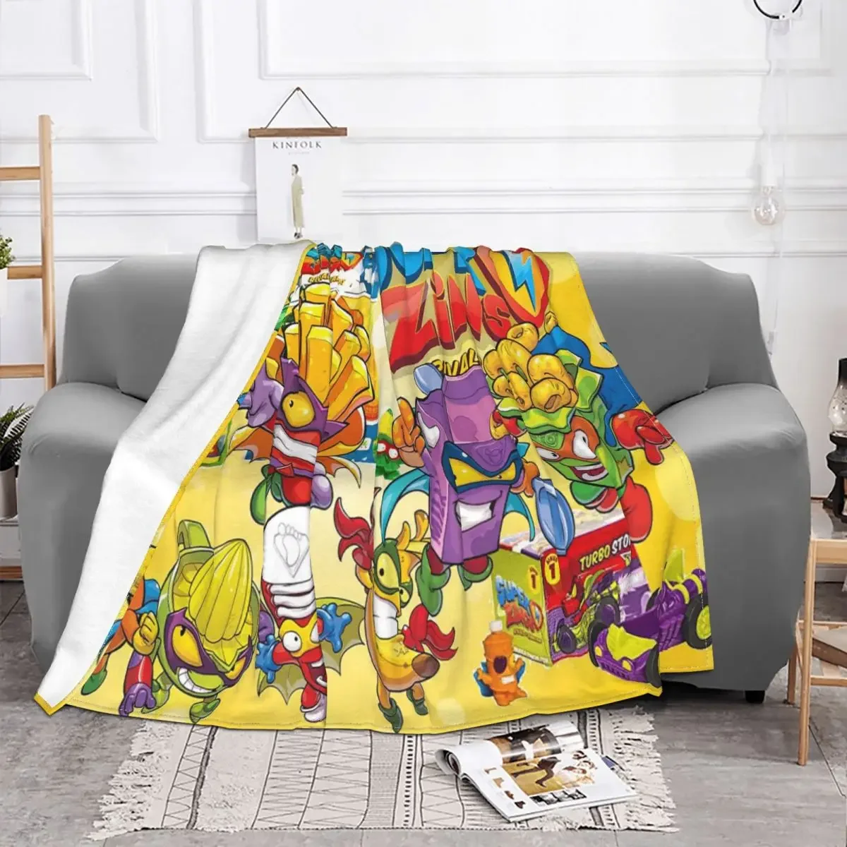 

Super Zings Game Baby Blanket Flannel Spring/Autumn Kid Adult Cartoon Gifts Portable Throw for Bed Couch Plush Thin Quilt
