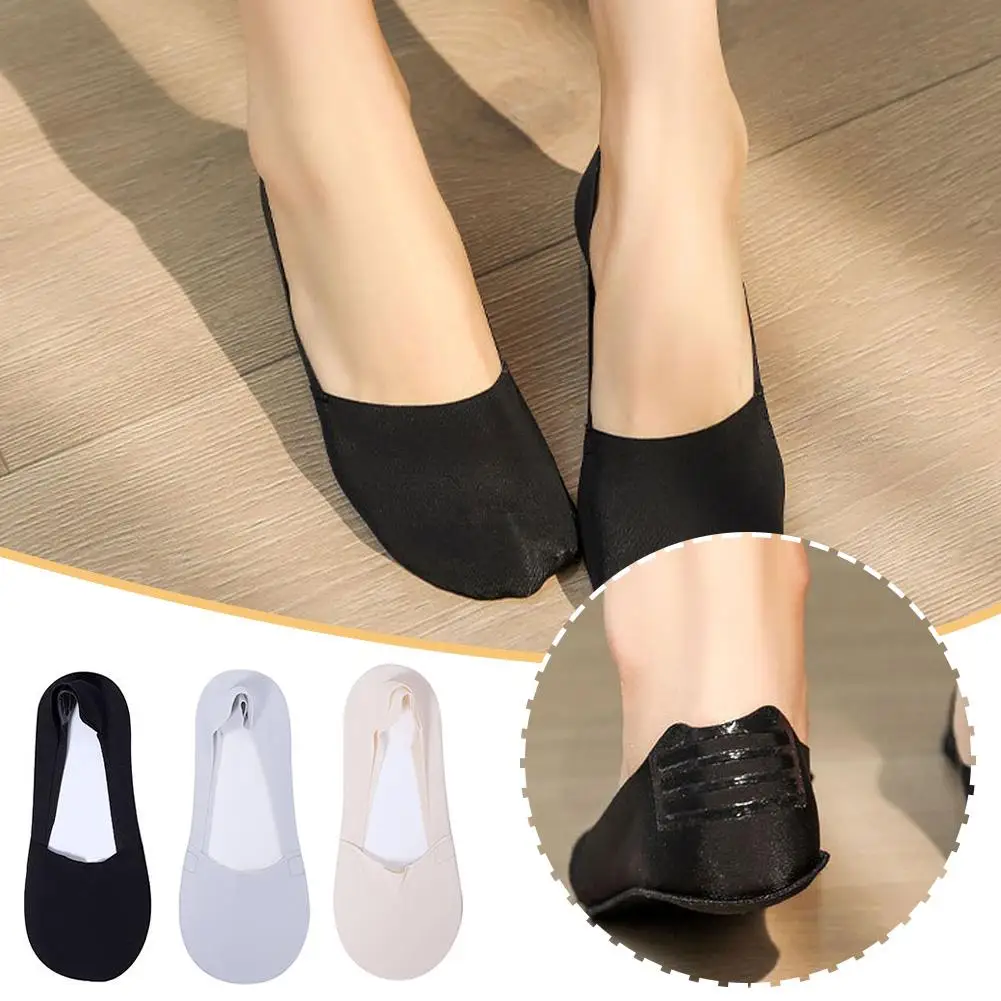 6Pairs Women Ultra-thin Socks Cotton Breathable Summer Absorb Show Sock Non-slip No Sock Bottom Silk Ice Boat Sweat Silicon R7H2