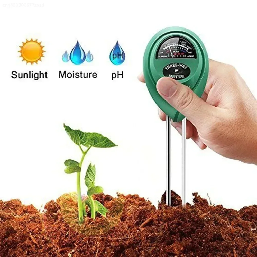 3 In 1 Soil PH Tester Moisture Sunlight Meter Probe No Battery Needed For Garden Flowers Plants Lawn Farm