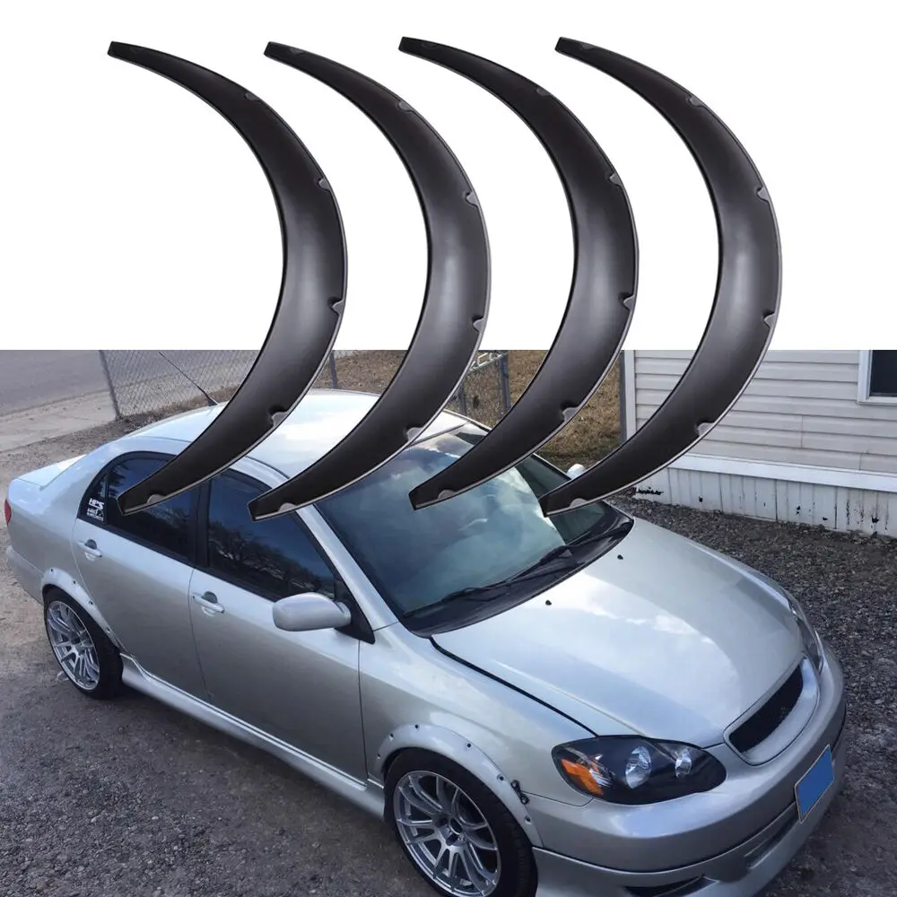 LAICY For Toyota Corolla 2003-2021 Car Fender Flares Wheel Arch Extra Wide Body Flexible Fender Mudguard Mud Splash Guard