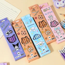 12PCS Cartoon Pencil Cute Kuromi Cinnamoroll My Melody Capybara Student Stationery School Supplies Student Prize Pencil