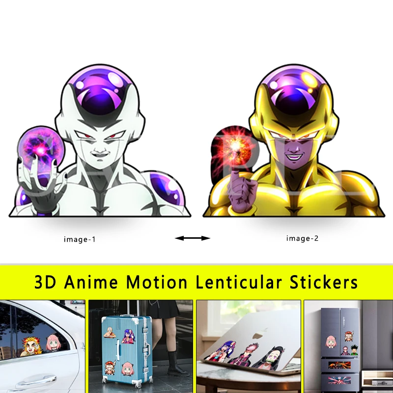 Anime Dragon Ball  Figure Golden Frieza 3D Motion Stickers Car Sticker Notebook Waterproof Decal Toy Motion Sticker Kids Gift