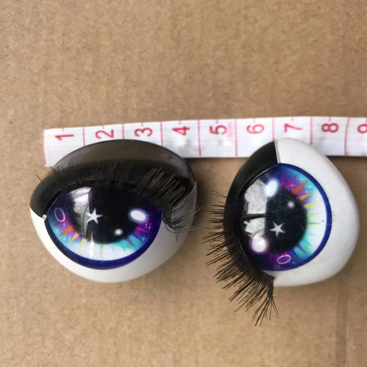 كبير قوس قزح دمية عيون 1/3 دمية الرموش الحقيقية لامعة دمية العين كرات ملونة دمية حية الديكورات الأصلي لطيف دمية الملحقات