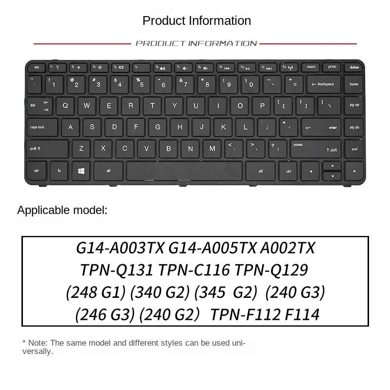 Replace applicable For HPTPN-C116 Q131 Q129 14-N TPN-F112 14-R217TX  lapForp keyboard