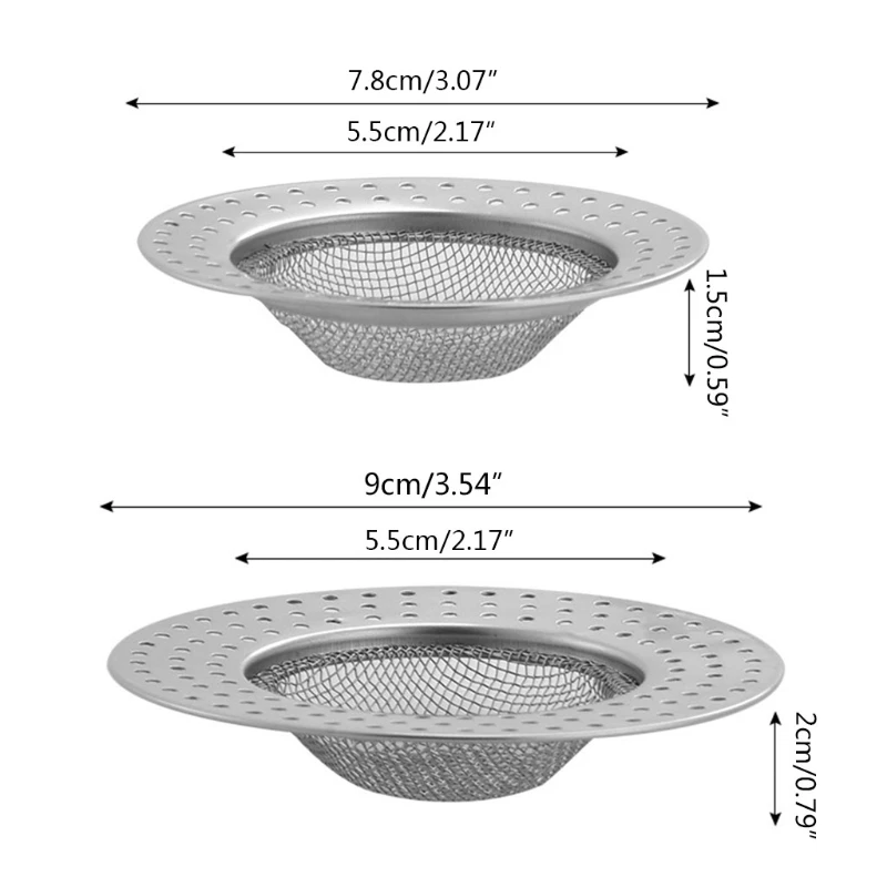 Stainless Steel Sink Drain Strainer Hair Catcher Shower Drain Mesh for Bathroom Kitchen Easy to Install Universal Drosphip
