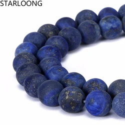 4/6/8/10/12/14/16/18/20mm Matte Blue Lapis Lazuli Loose Beads For DIY Jewelry making Necklace Bracelet