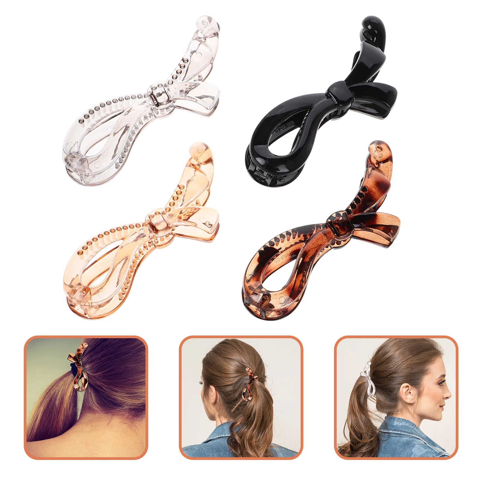 

4pcs Banana Clips Ponytail Holder Clip Banana Hair Clip for Thick Fine Curly Hair Banana Hairpin Hair Clips Lady Hair Clamp