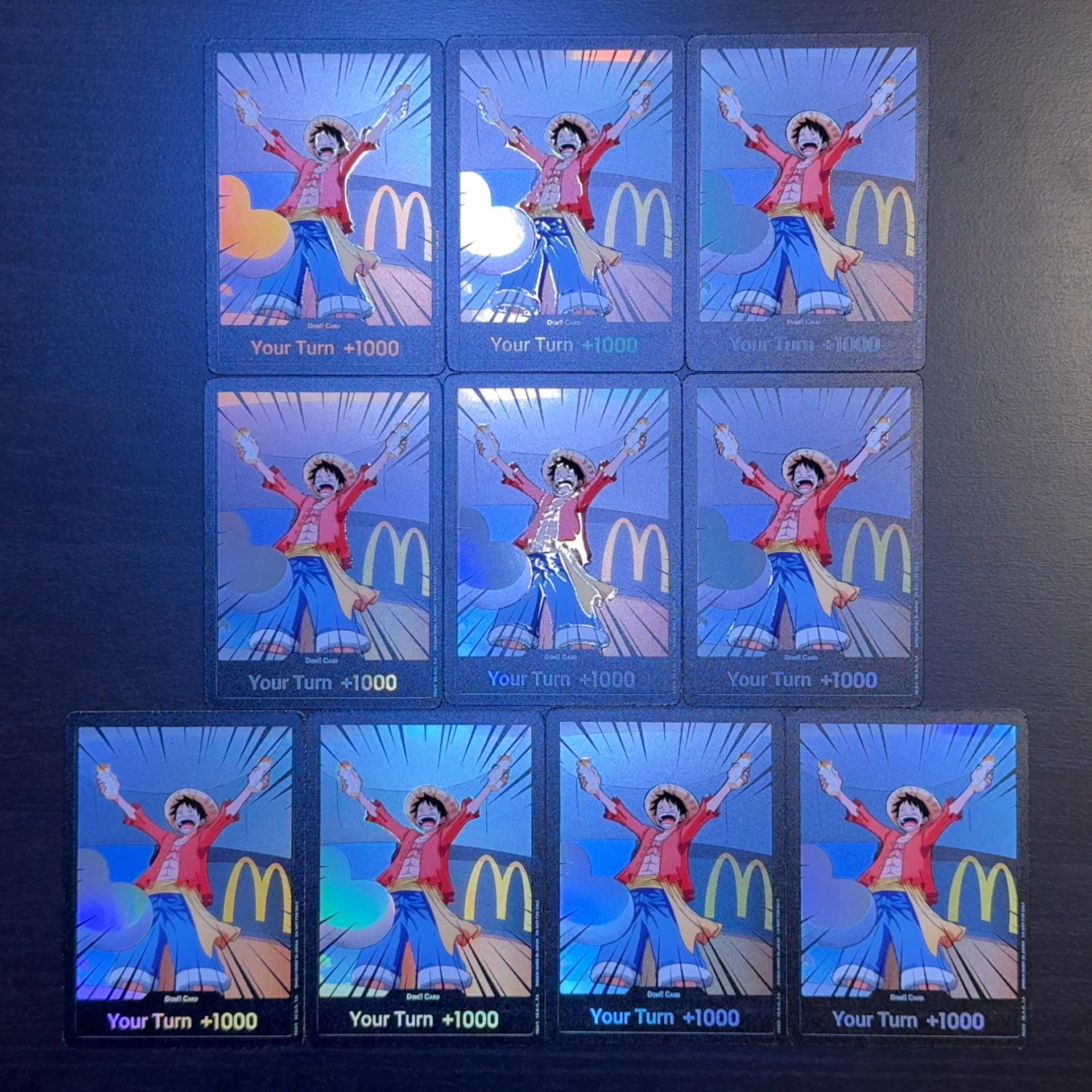 

Holographic One Piece TCG OPCG English DON card Luffy x McDonald's Cards Textured Foil Card