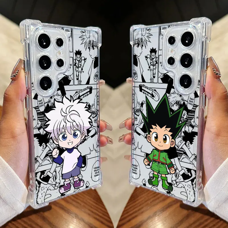 Cute Gon Killua Hunter x Huntes Clear Phone Case For Samsung Galaxy S26 S25 S24 Ultra S23 S22 Plus S21 S20 S26 FE 5G Soft Cover