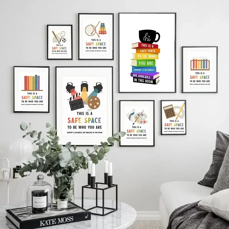 Safe Space Poster LGBTQ Printable Illustrations Wall Art Classroom Decoration Mathematics Science and Other Various Prints