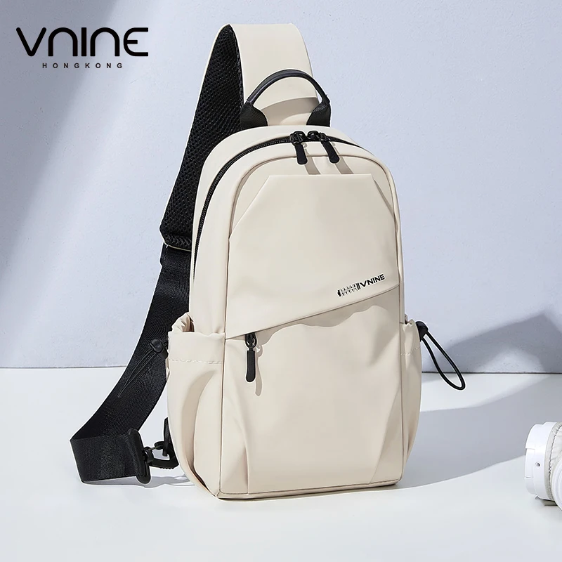 V.NINE Chest Bag Crossbody Women Unisex Shoulder Backpack Nylon Waterproof Cross Body Sling Bag Men Multi Pocket Couple Bags New