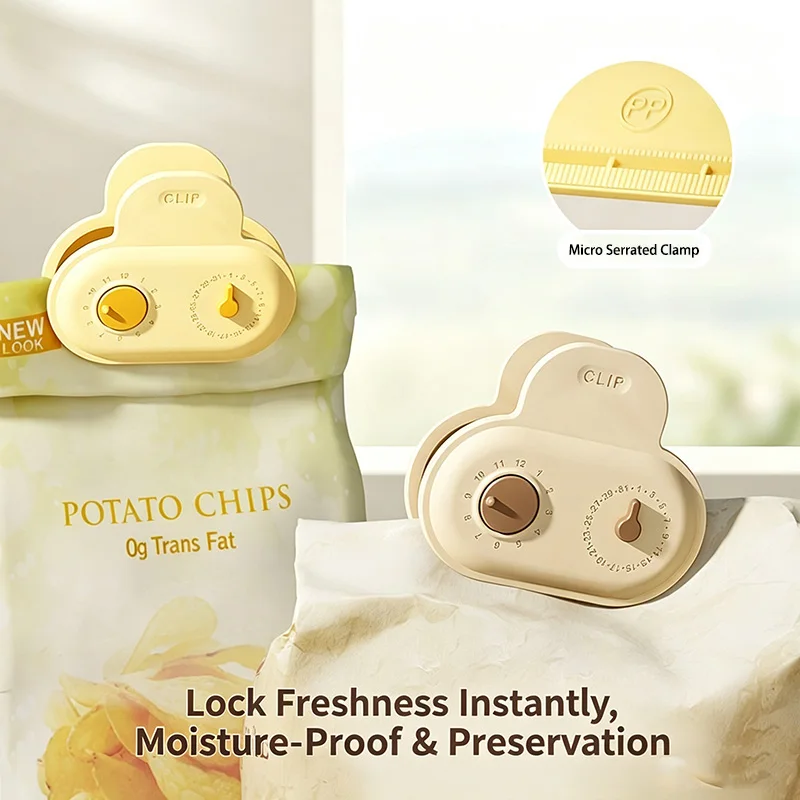 Cartoon Creative Date Circle High Aesthetic Magnetic Seal Clip Cute Snack Food Clamp Attractive Design Kitchen Tool