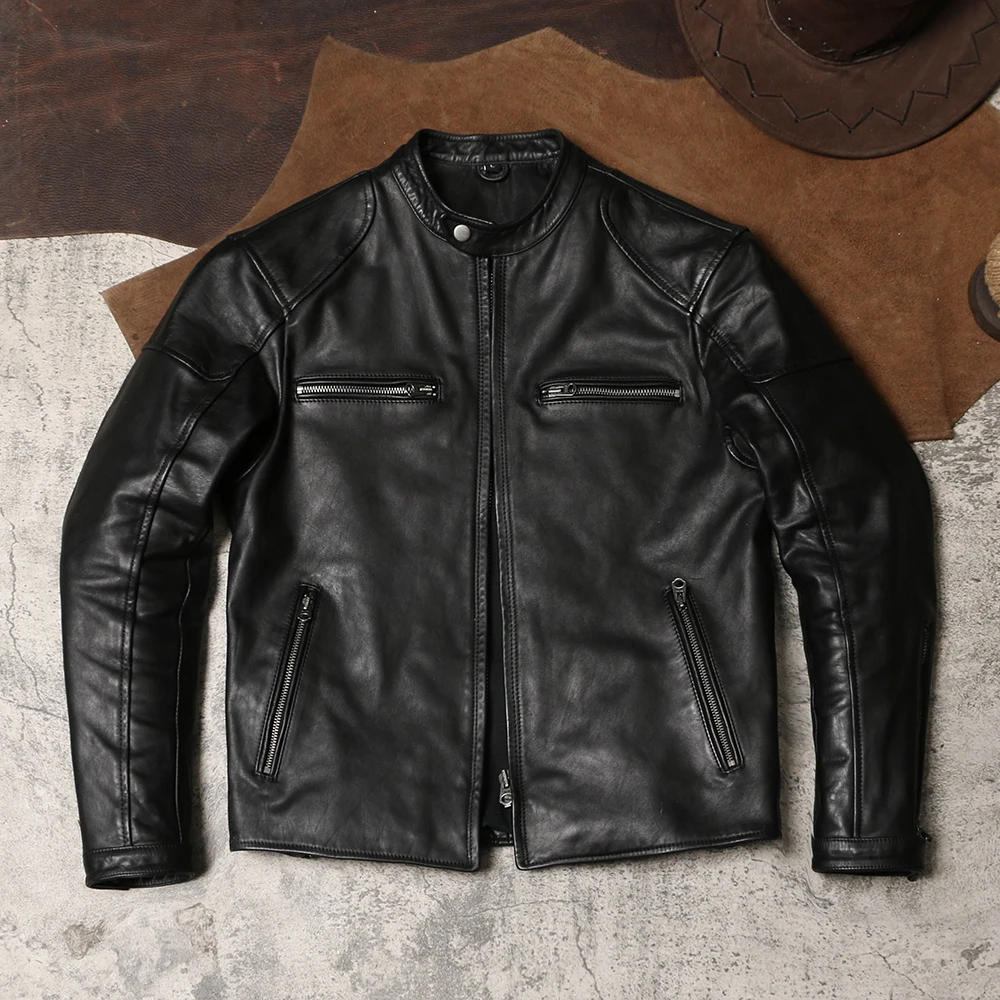 

DSH760 Asian Slim Size Super Top Quality Genuine Japan Horse Leather Classic Durable Horsehide Stylish Jacket