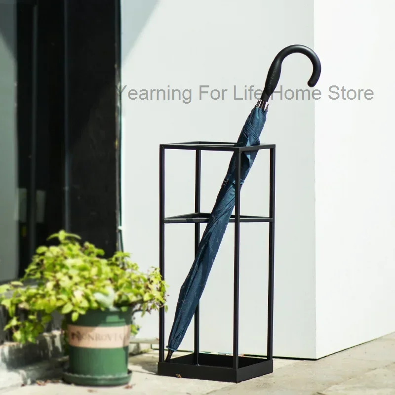 Imagem -03 - Multi-funcional Iron Landing Umbrella Stand Suporte do Carrinho Prateleira do Lobby do Hotel Luz Criativa Luxo Parasol Stand