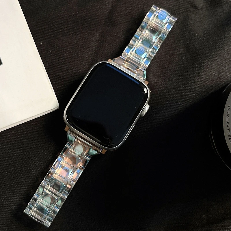 Resin Strap For Apple Watch Ultra band 49mm 45mm 44mm 42mm 38mm 40mm 41mm Slim Light Bracelet For iWatch serie 8 7 6 SE 5 4 3