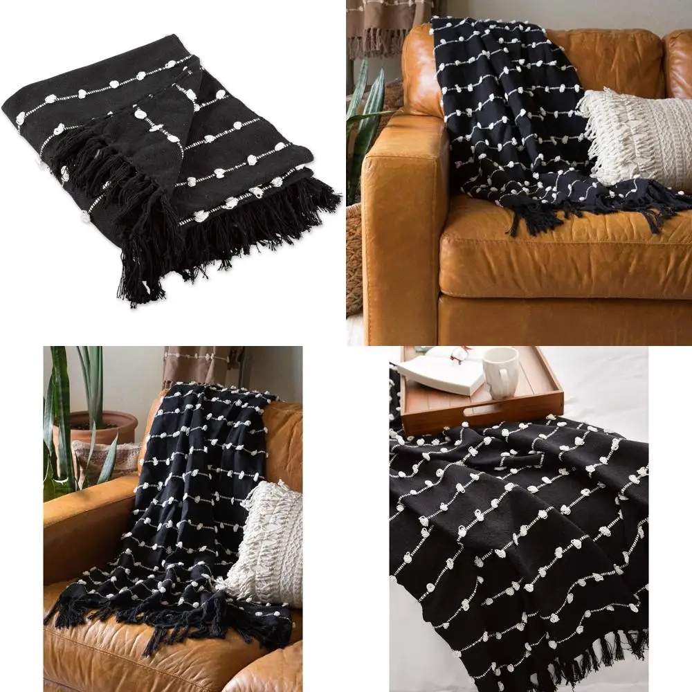 

woven loop throw collection, 50x60, black