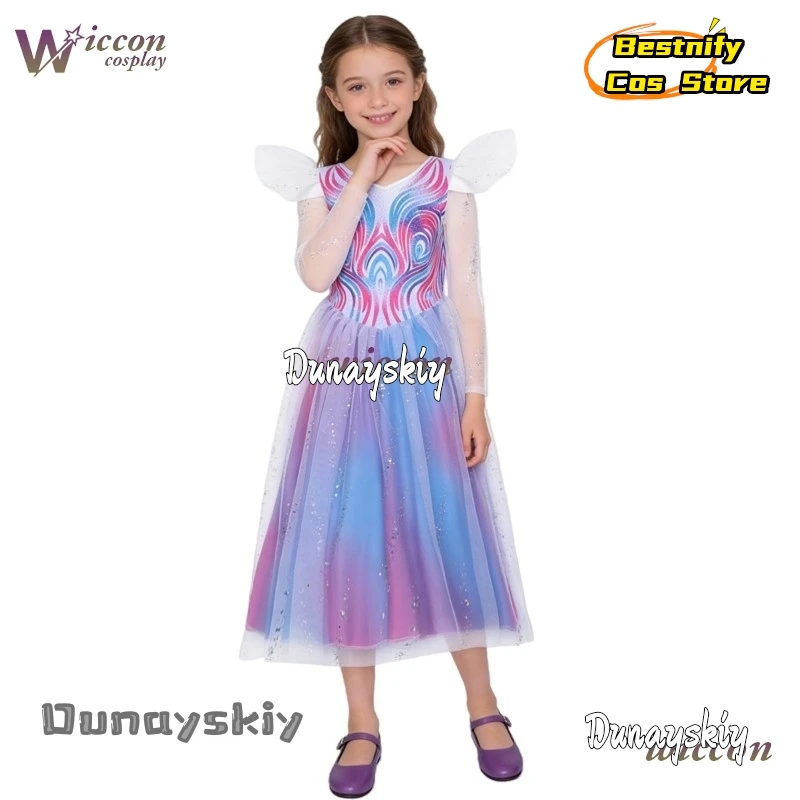 

Bestnify @ Wicked 2025 Ведьма 2 Глинда Косплей Костюм Платье принцессы для девочек Костюм для выступления на день рождения Хэллоуин Карнавальное платье