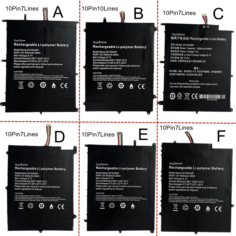 Imagem -02 - Supstone-bateria Genuína do Portátil 30154200p Hw3487265 31152200p Bben N14w Th140a Ak14 Teclast f7 Prof7 Plusth133c-mc
