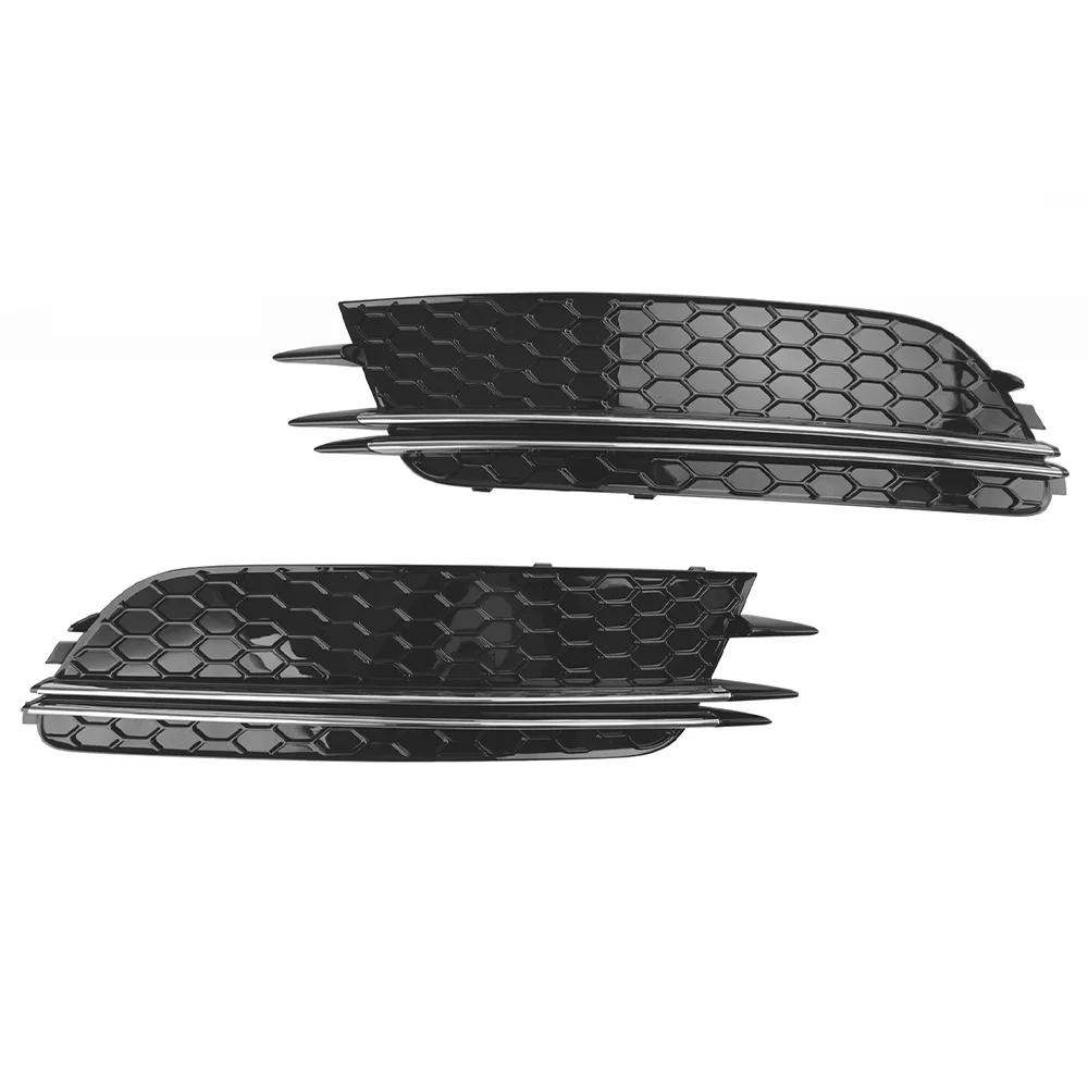 Car Front Fog Light Grille Cover Trim For Audi A6 4G C7 2012 2013 2014 2015 Honeycomb Fog Lamp Grill 4G0807681 4G0807682