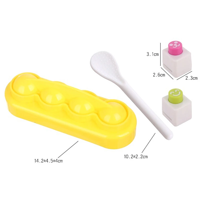 1 Set Rice Ball Mould Ball Shaped Sushi Molds Shaking Mould With Spoon Seaweed Embossing Mold For Kids DIY Meal Sushi Tools