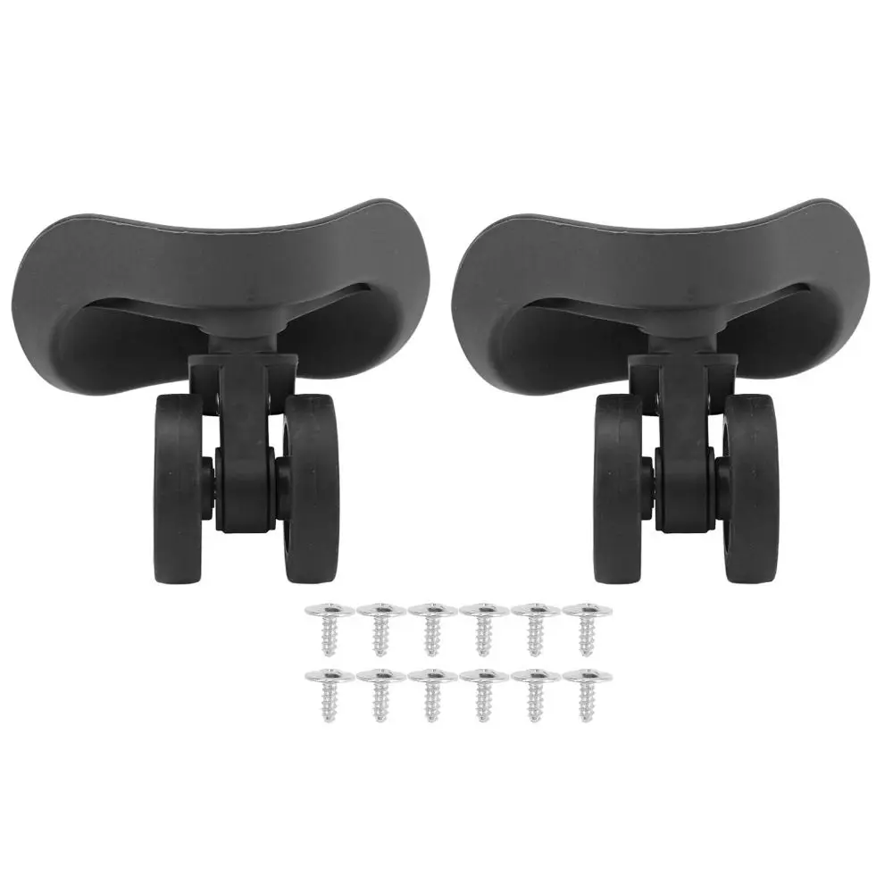 1 Pair ABS Luggage Universal Wheel Quiet Wear Resistance Double Row Luggage Caster Wheels Black Professional Suitcase Wheels