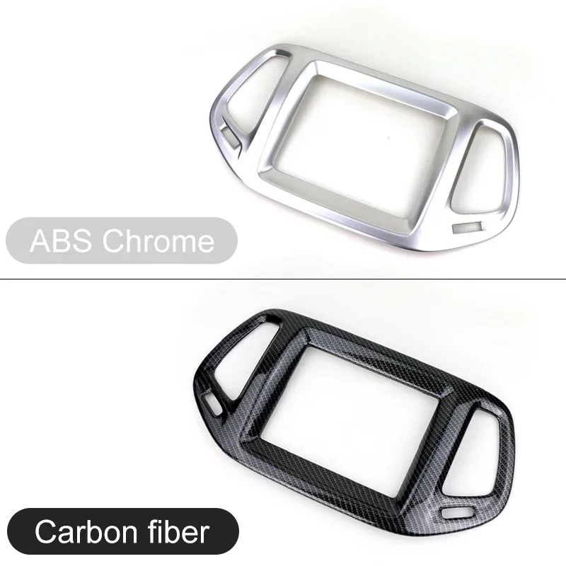For Jeep Compass 2th 2017 2018 2019 2020 Carbon Car Navigation Map GPS Display Trims Frame Screen Cover Decorate Accessories view 4