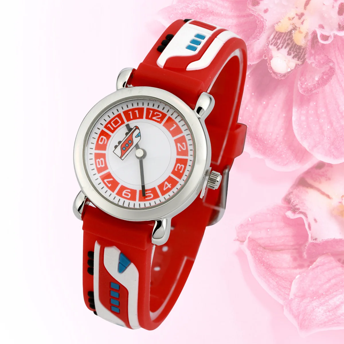 1Pcs Waterproof Watch Cartoon Wristwatch Precise Quartz Movement Comfortable Birthday Gift Red