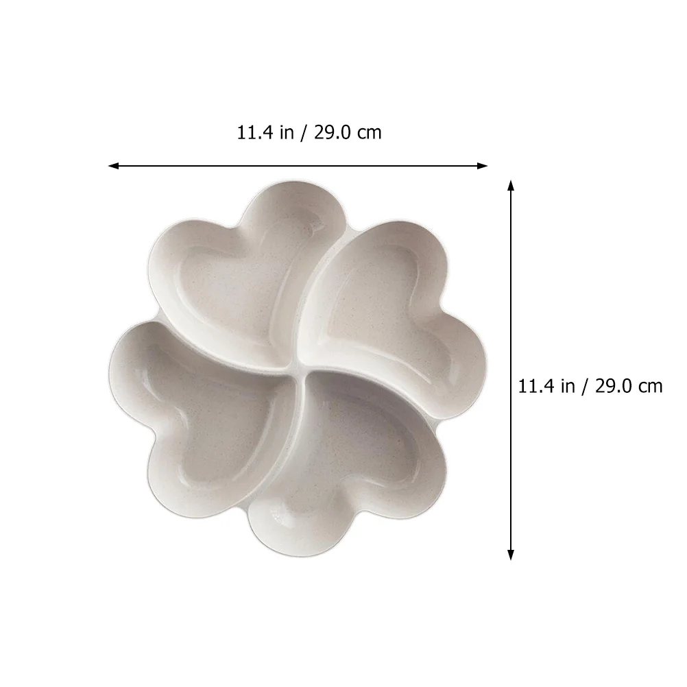

1pc Multi-Grid Fruit Compartment Snack Plate Food Serving Dish Desktop Storage Tray Household Dessert Plate Wheat Straw