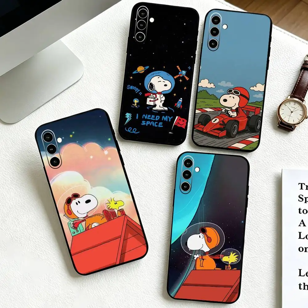 C-Cute-S-Snoopys  Phone Case For Samsung Galaxy A73,A72,A71,A70,A53,A52,A51,Soft Silicone Black Cover