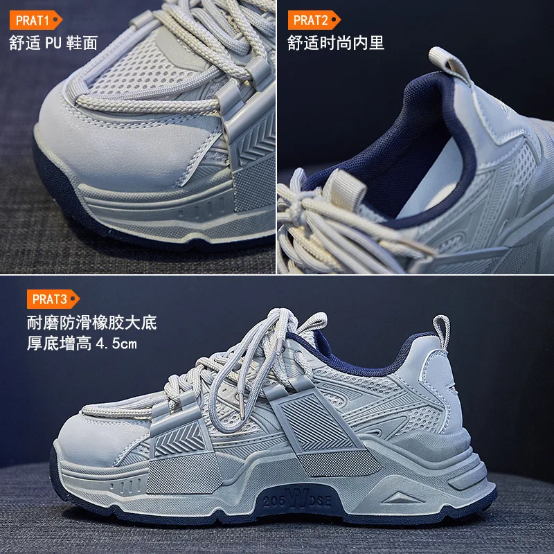 Spring & Summer Women Shoes Fashion Breathable Female Sneakers Thick-Soled Increase Sports Casual Size 35-40