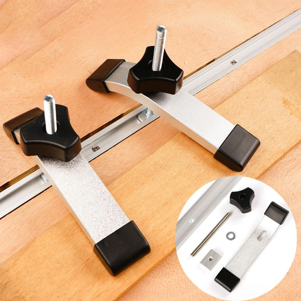 T Track Hold Down Clamp Set Aluminum Alloy With T Bolts Slider For Woodworking Metalworking Jig Fixture Tool 6 Pcs Silver