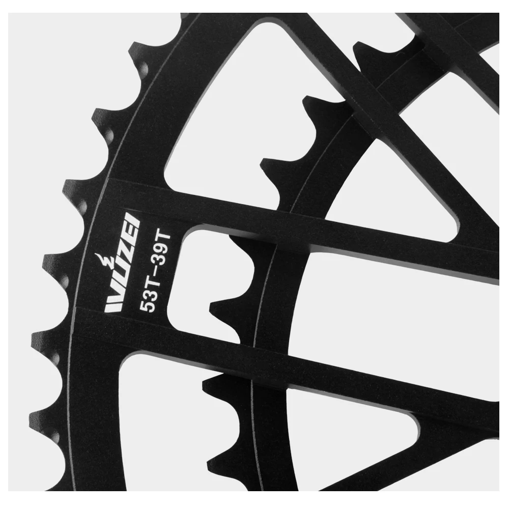 WUZEI Rennrad-Kettenblatt, 3 Schrauben, Direktmontage-Kettenrad, 2 x 8/9/10/11/12 Geschwindigkeit, Fahrrad-Kettenblatt, 46/30 Zähne, integrierte Krone, 2 Geschwindigkeiten – Detail 10