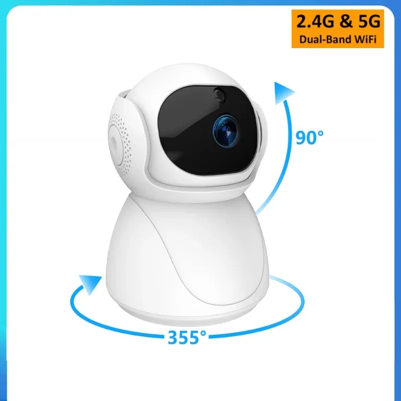 Wireless Camera 5Ghz 2.4G Dual-Band 1080P WiFi Wireless Auto Tracking Baby Monitor PTZ Security Surveillance Mini Camera