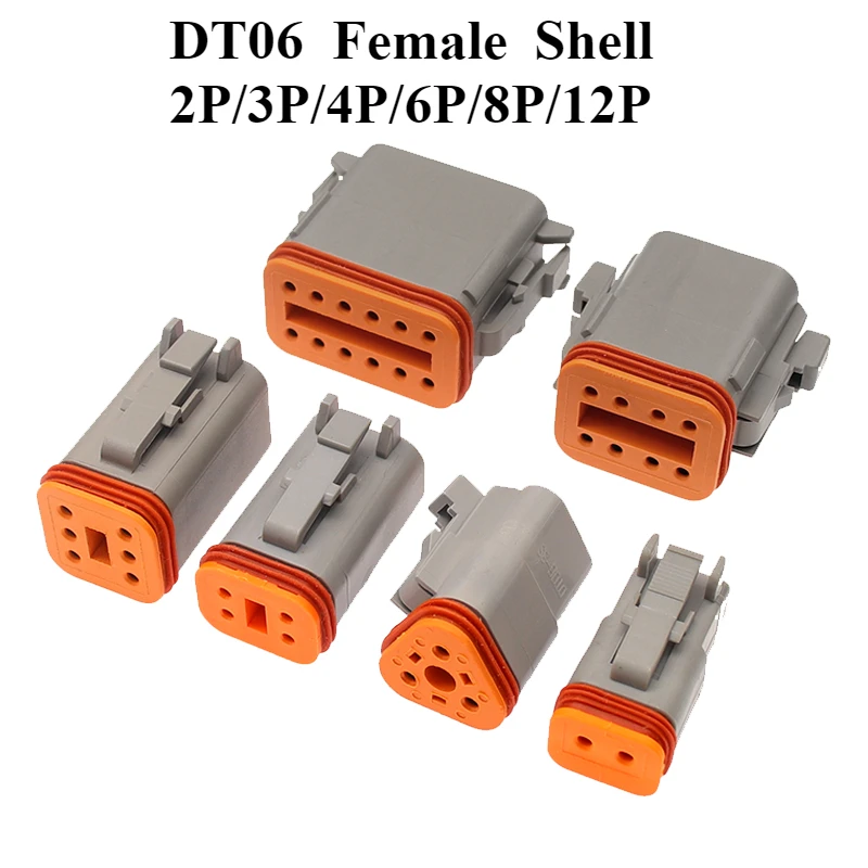 1/5/10/30Sets/lot DEUTSCH Connector DT 2P/3P/4P/6P/8P/12P deutch connector Female DT06-2S waterproof connector DT04-2P Male plug