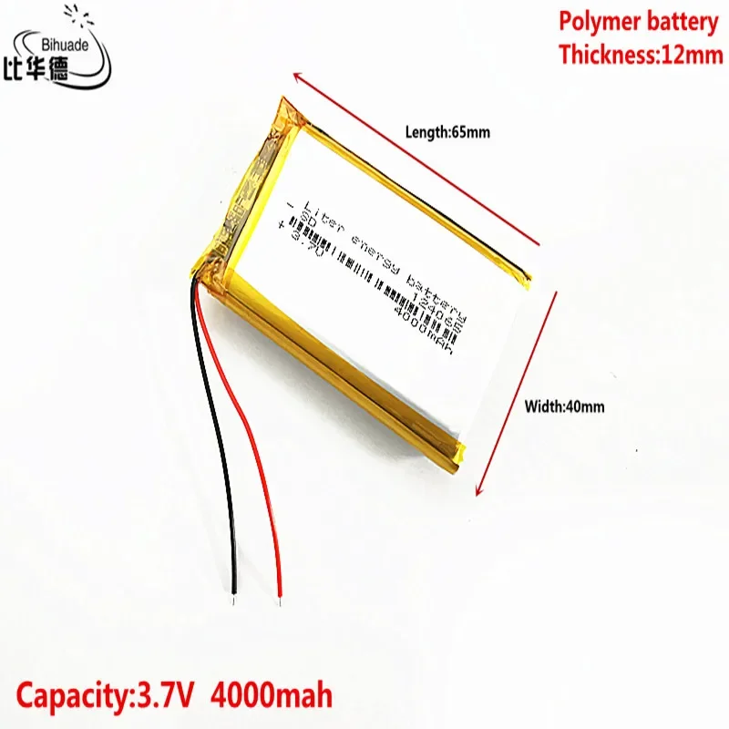 Good Qulity Liter energy battery 3.7V,4000mAH 124065 Polymer lithium ion / Li-ion battery for tablet pc BANK,GPS,mp3,mp4