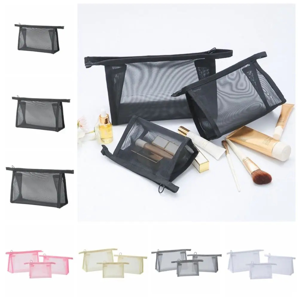 

Прозрачная сетчатая косметичка большой вместимости, квадратная Фотосумка на молнии, сумка для губной помады, органайзер, сетчатая косметичка