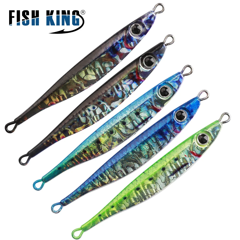 

FISH KING Metal Jig Fishing Lure 10g-40g 6.5-9.5CM Trolling Hard Bait Bass Fishing Bait Trout Jigging Lure Jigs Saltwater Lures