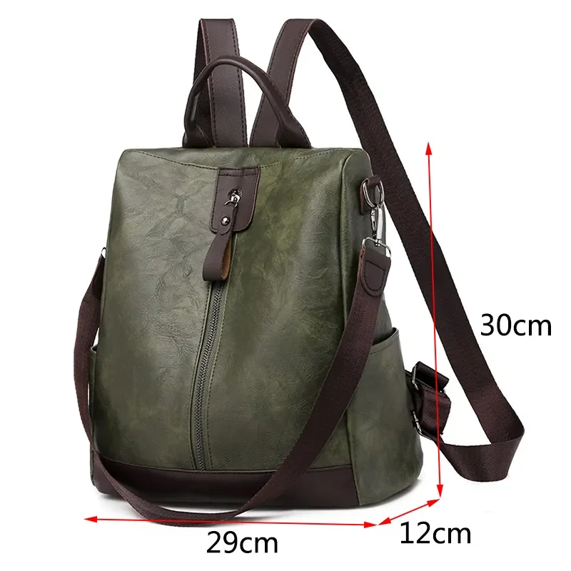 2024 New Large Capacity School Bags Mochila for Girls Multifunction Backpack Women PU Leather Backpack Fashion Female Bagpack