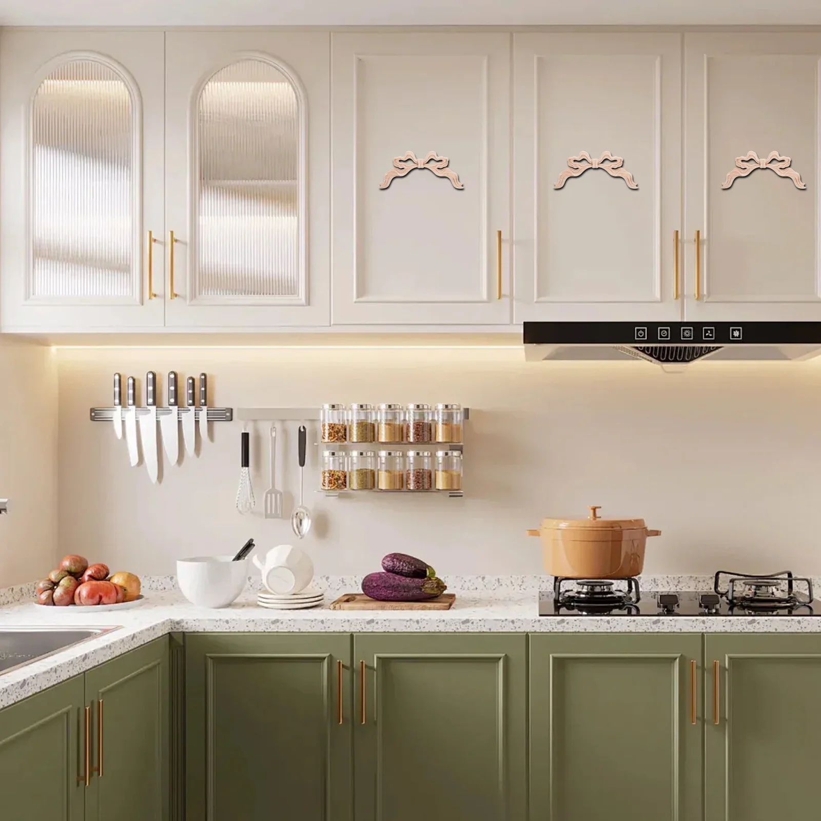 

European Style Wood Carved Onlay Appliques Bowknot Wall Decor For Furniture Cabinet Door Diy Unpainted Corner Carvings