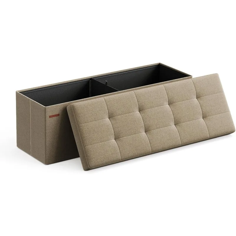 

Storage footstool, foldable footstool, 15 x 43 x 15 inches, bedside bench, locker, load up to 660 lbs, for living room, bedroom