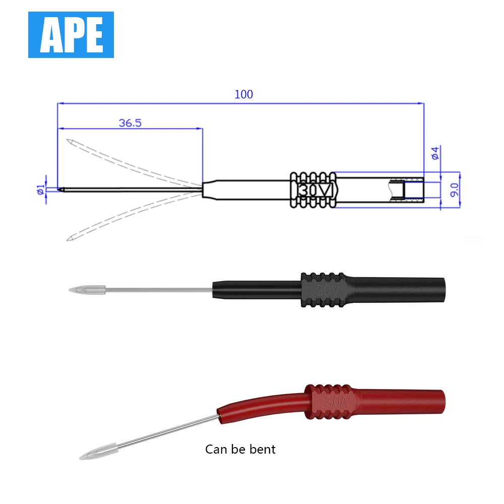 Imagem -04 - Teste Elétrico Digital Leva Kit com Clipes Jacaré Isolamento Fio Piercing Sonda Multímetro 25 Pcs